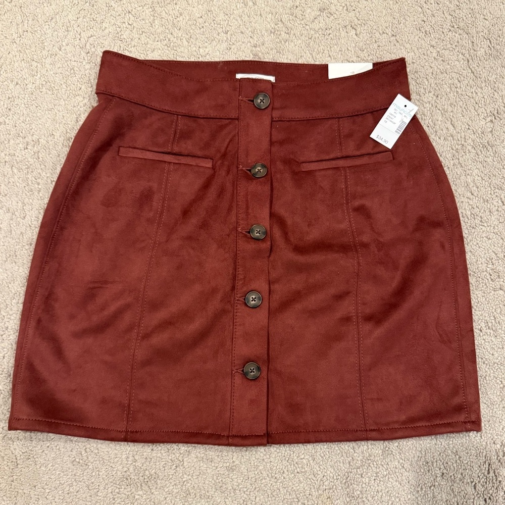 Maurice’s Faux Suede Button Down High‎ Rise Skirt, Women’s size 10